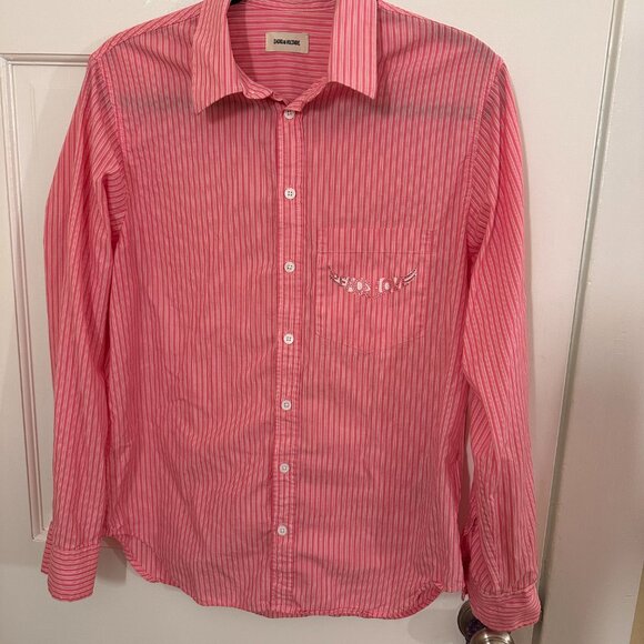 Zadig & Voltaire Taskiz Diamanté "Peace & Love" Shirt – Size L - Picture 7 of 8